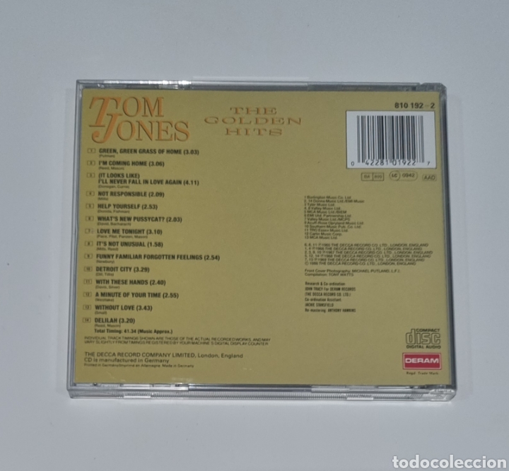 CDs de m&uacute;sica: TOM JONES / CD / THE GOLDEN HITS - Foto 3