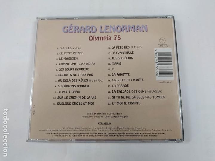 CDs de m&uacute;sica: GERARD LENORMAN. OLYMPIA 75. CD. TDKCD172 - Foto 3