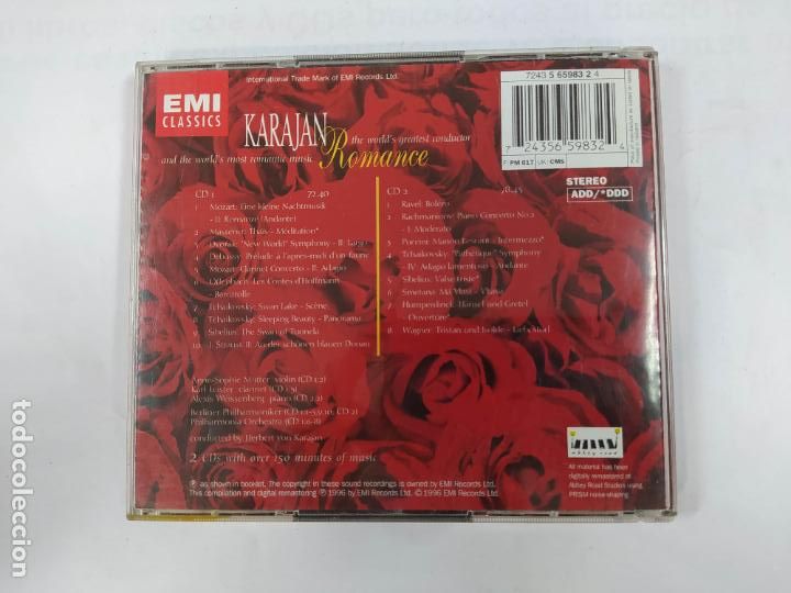 CDs de m&uacute;sica: HERBERT VON KARAJAN. ROMANCE. DOBLE CD. TDKCD178 - Foto 3