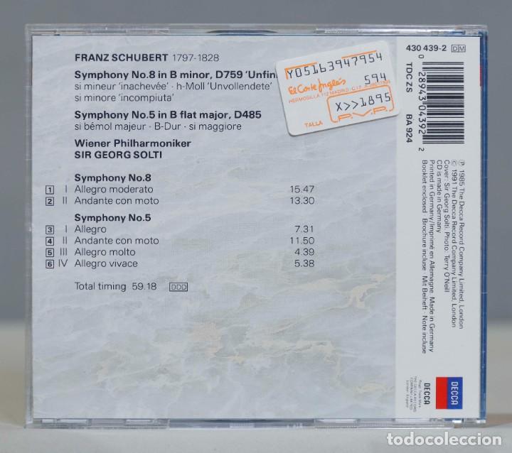 CDs de m&uacute;sica: CD. Schubert. Solti. Symphonies 5 & 8 - Foto 2