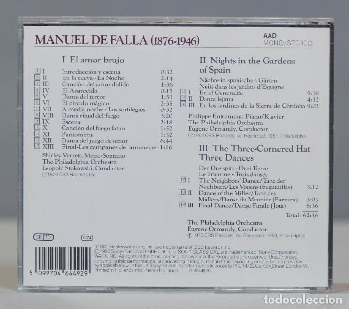 CDs de m&uacute;sica: CD. MANUEL DE FALLA. SHIRLEY VERRETT. PHILIPPE ENTREMONT - Foto 2