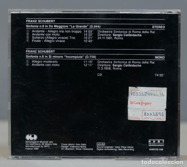 CDs de m&uacute;sica: CD. SCHUBERT. SINFONIA 8 9. CELIBIDACHE - Foto 2