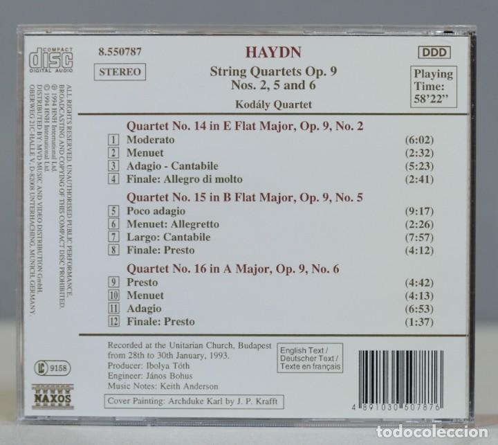 CDs de m&uacute;sica: 2 CD. Haydn. Kod&aacute;ly Quartet. String Quartets Op. 9, Nos. 1-6 - Foto 4