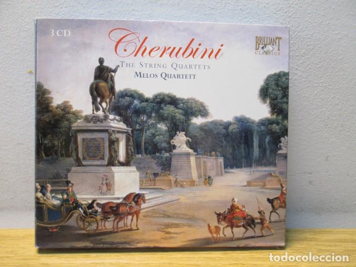 CDs de m&uacute;sica: CHERUBINI: THE STRING QUARTETS. MELOS QUARTETT. 3CD BRILLIANT CLASSICS 1976 - Foto 1