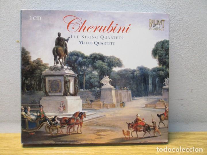 CDs de m&uacute;sica: CHERUBINI: THE STRING QUARTETS. MELOS QUARTETT. 3CD BRILLIANT CLASSICS 1976 - Foto 2
