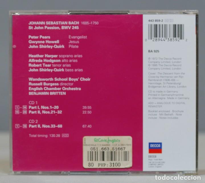 CDs de m&uacute;sica: 2 CD. Britten. St John Passion. BACH - Foto 2