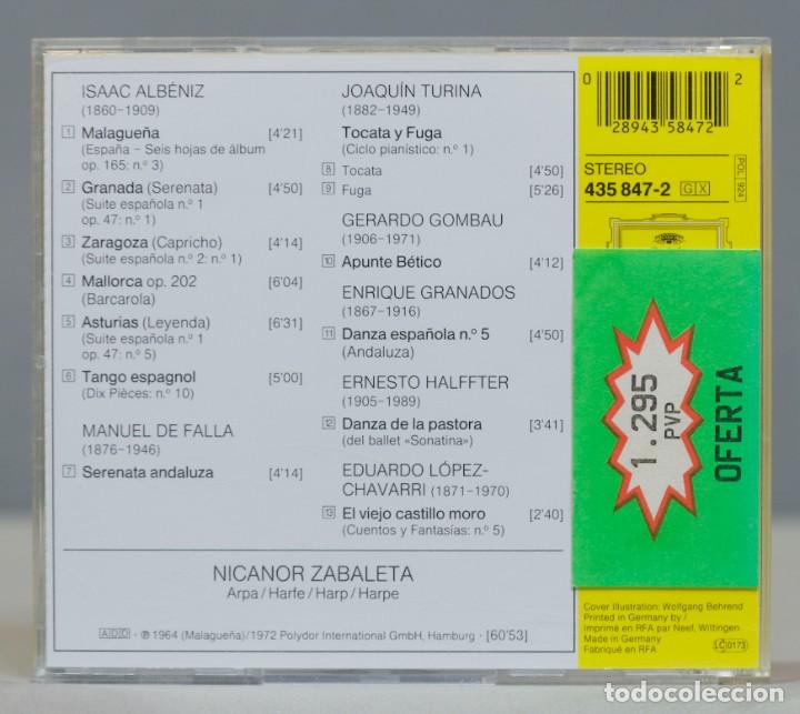 CDs de m&uacute;sica: CD. Arpa Espa&ntilde;ola. ZABALETA - Foto 2