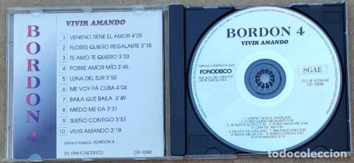 CDs de m&uacute;sica: BORDON 4 - VIVIR AMANDO (CD) 1994- 10 TEMAS - SIN CODIGO DE BARRAS - Foto 2