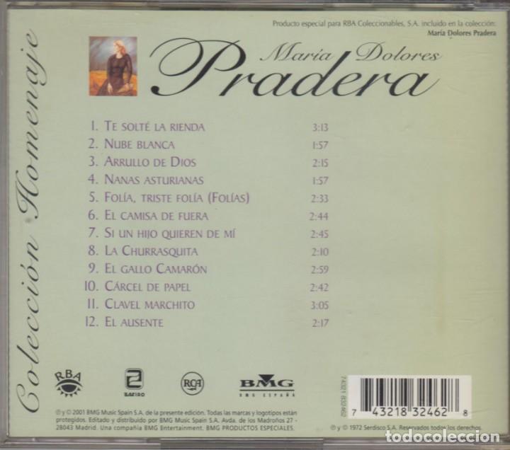 CDs de m&uacute;sica: Mar&iacute;a Dolores Pradera cd Te solt&eacute; la rienda 2001 - Foto 2