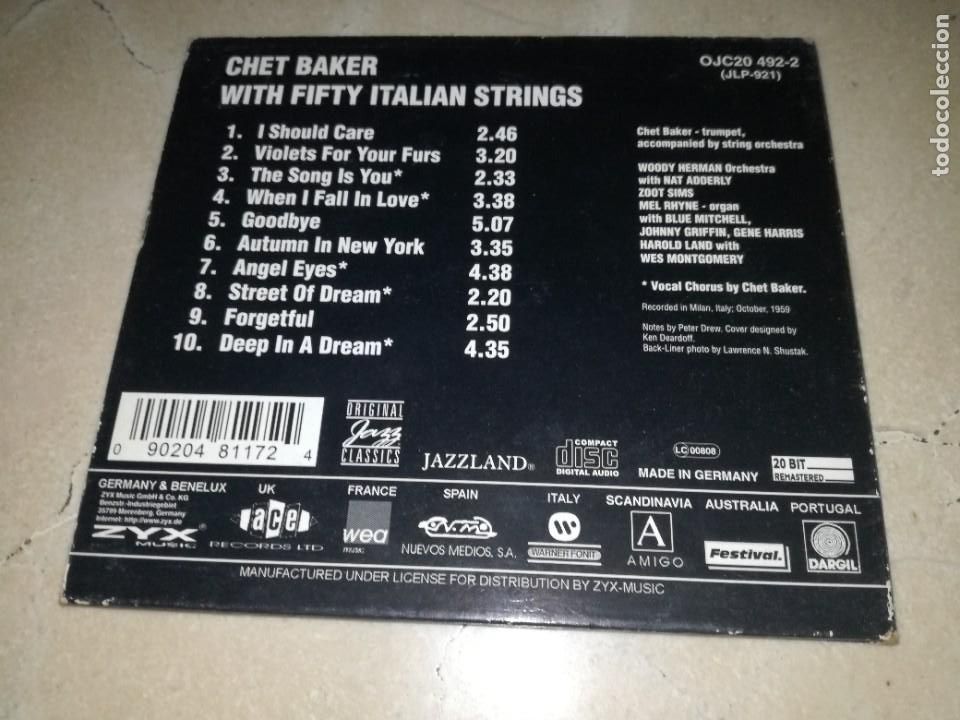 CDs de m&uacute;sica: CHET BAKER WITH FIFTY ITALIAN STRINGS - Foto 2