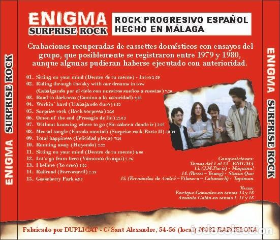 CDs de m&uacute;sica: ROCK PROGRESIVO ESPA&Ntilde;OL - ENIGMA - SURPRISE ROCK - CD - Foto 2