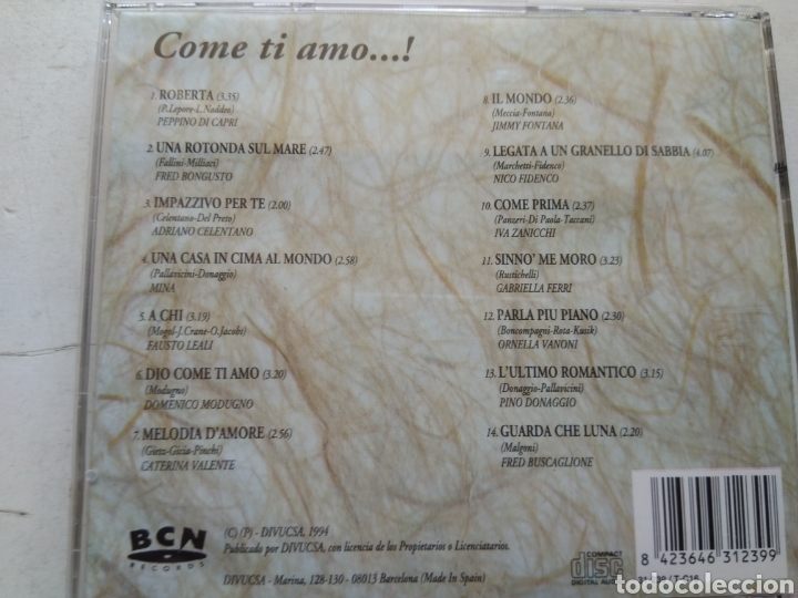 CDs de m&uacute;sica: CD COME TI AMO/ROBERTA.... - Foto 3