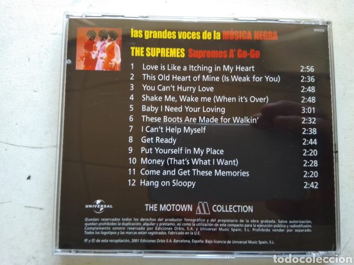 CDs de m&uacute;sica: CD THE SUPREMES/A GO GO - Foto 3