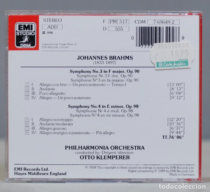 CDs de m&uacute;sica: CD. Brahms. Symphonies Nos. 3 & 4. KLEMPERER - Foto 2