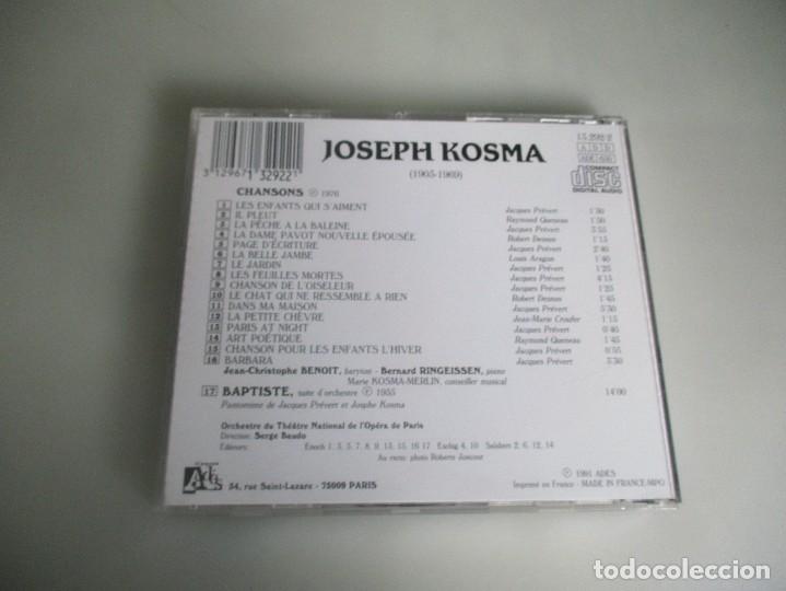 CDs de m&uacute;sica: JOSEPH KOSMA Chansons DI3380 - Foto 2