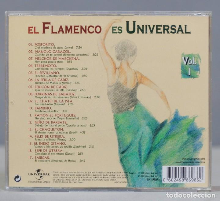 CDs de m&uacute;sica: CD. EL FLAMENCO ES UNIVERSAL VOL 1 - Foto 2