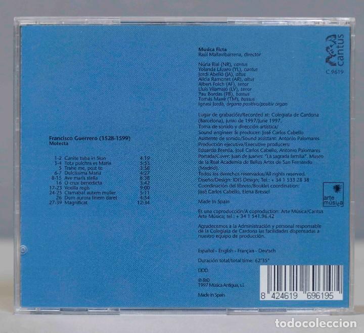CDs de m&uacute;sica: CD. FRANCISCO GUERRERO. MOTETES - Foto 2