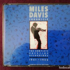 CDs de Música: MILES DAVIS - CHRONICLE PRESTIGE 4 X CD. Lote 351358449