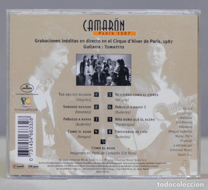 CDs de m&uacute;sica: CD. Camar&oacute;n Con Tomatito. Par&iacute;s 1987 - Foto 2
