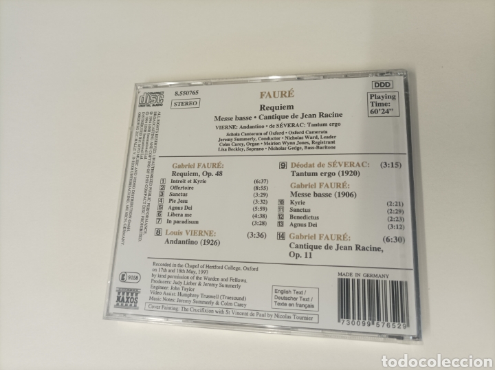 CDs de m&uacute;sica: Gabriel Faur&eacute;, Requiem. Louis Vierne. Deodat de Severac - Foto 2
