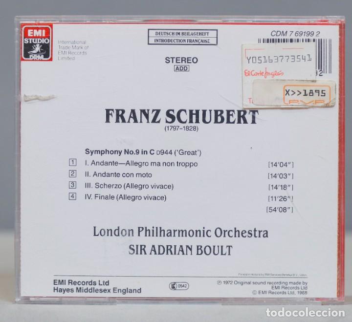 CDs de m&uacute;sica: CD. SCHUBERT. GRAT C MAJOR SYMPHONY. BOULT - Foto 2