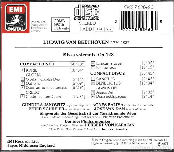 CDs de m&uacute;sica: BEETHOVEN MISSA SOLEMNIS (2 CD) - Foto 2