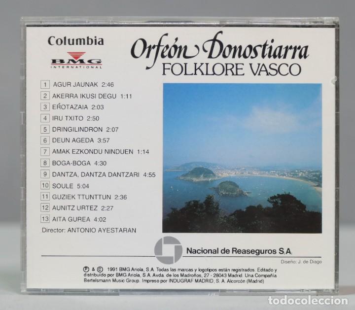 CDs de m&uacute;sica: CD. ORFEON DONOSTIARRA. FOLKLORE VASCO - Foto 2