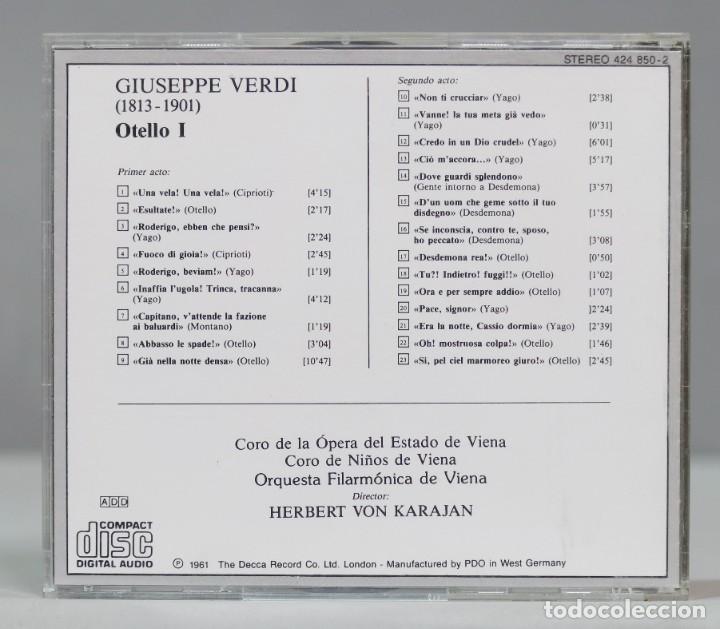 CDs de m&uacute;sica: CD. OTELLO. VERDI. KARAJAN - Foto 2