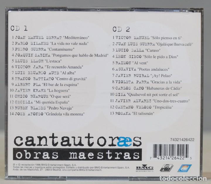 CDs de m&uacute;sica: 2 CD. Cantautores: Obras Maestras - Foto 2