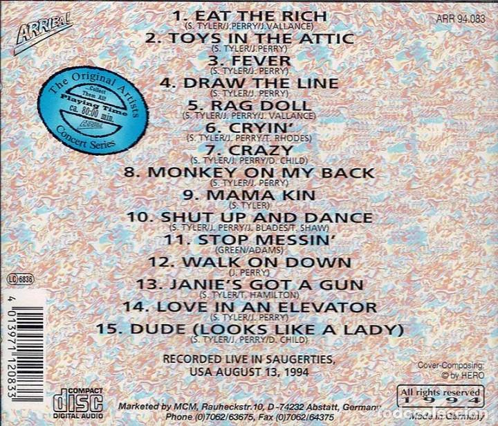 CDs de m&uacute;sica: Aerosmith - USA 1994. CD (raro) - Foto 2