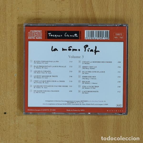 CDs de m&uacute;sica: EDITH PIAF - LA MOME PIAF VOLUME 3 - CD - Foto 2