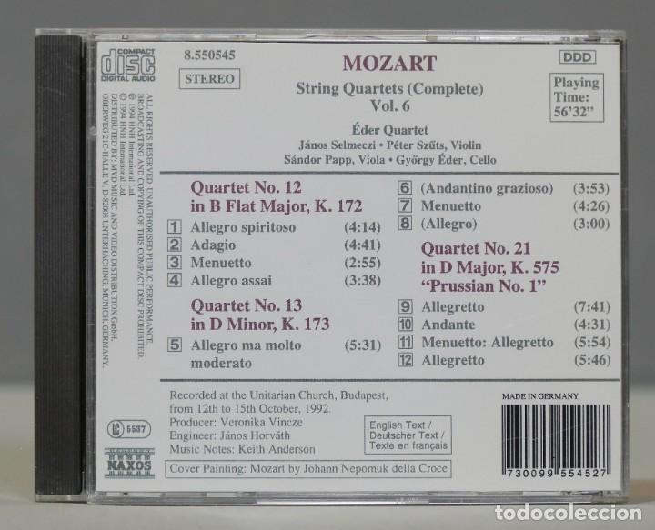 CDs de m&uacute;sica: CD. Mozart, &Eacute;der Quartet &ndash; String Quartets (Complete), Vol. 6 - Foto 2