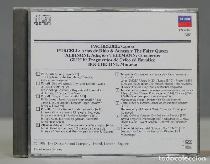 CDs de m&uacute;sica: CD. PUCHELBEL. PURCELL. ALBINONI. GLUCK. BOCCHERINI - Foto 2