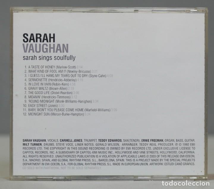 CDs de m&uacute;sica: CD. SARAH VAUGHAN SINGS SOULFULLY - Foto 2