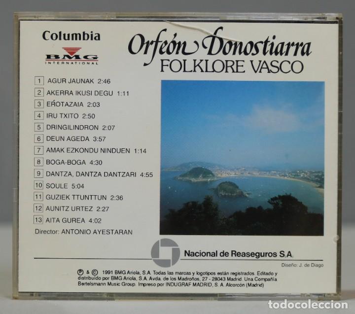 CDs de m&uacute;sica: CD. FOLKLORE VASCO. ORFEON DONOSTIARRA - Foto 2
