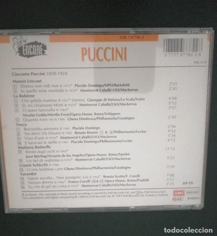 CDs de m&uacute;sica: CD PUCCINI. OPERA ARIAS - Foto 2