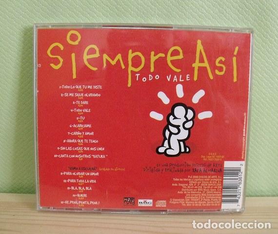 CDs de m&uacute;sica: CD Todo vale - Siempre As&iacute; - Foto 3