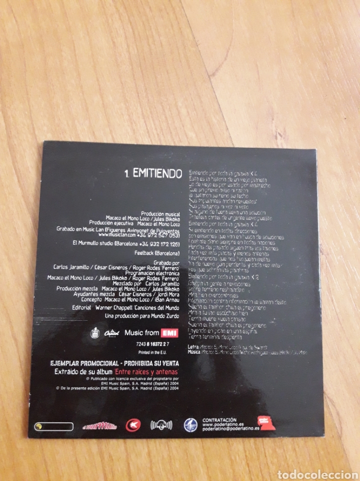 CDs de m&uacute;sica: MACACO. EMITIENDO - Foto 2