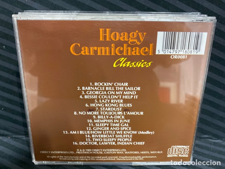 CDs de m&uacute;sica: Hoagy Carmichael - Classics (CD, Comp) - Foto 2