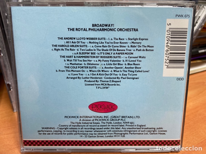 CDs de m&uacute;sica: The Royal Philharmonic Orchestra - Broadway ! (CD, Comp) - Foto 2