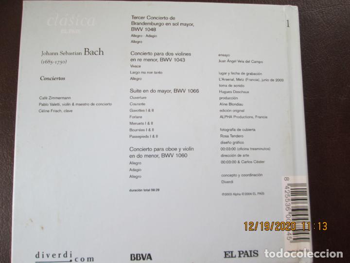 CDs de m&uacute;sica: BACH - CONCIERTOS - CAFE ZIMMERMANN - CD +LIBRETO - BBVA - Foto 2