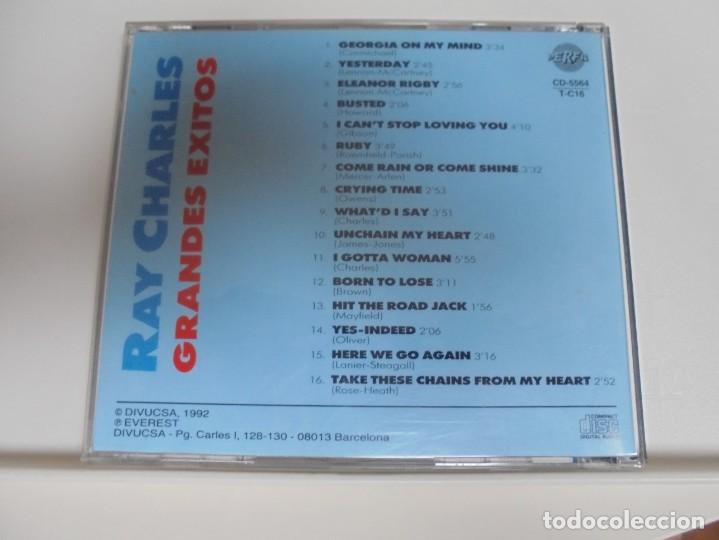 CDs de m&uacute;sica: RAY CHARLES. GRANDES EXITOS. COMPACTO CON 16 MEMORABLES TEMAS. - Foto 2