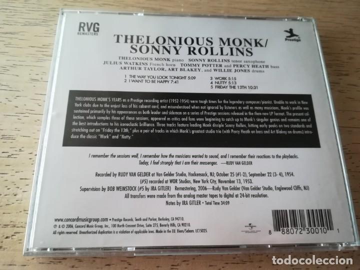 CDs de m&uacute;sica: Thelonious Monk & Sonny Rollins. CD - Foto 2