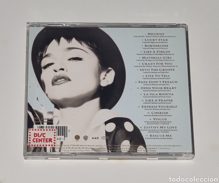 CDs de m&uacute;sica: MADONNA / CD / THE IMMACULATE COLLECTION - Foto 3