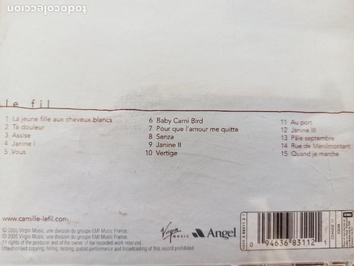 CDs de m&uacute;sica: CD CAMILLE - LE FIL (D5) - Foto 2