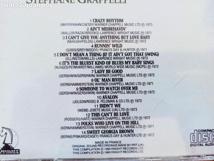 CDs de m&uacute;sica: CD STEPHANE GRAPPELLI (W6) - Foto 2