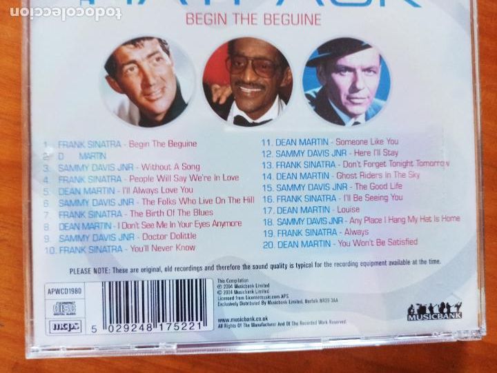 CDs de m&uacute;sica: CD THE RATPACK - BEGIN THE BEGUINE (3G) - Foto 2