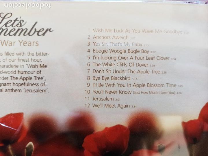 CDs de m&uacute;sica: CD LETS REMEMBER... THE WAR YEARS (5W) - Foto 2