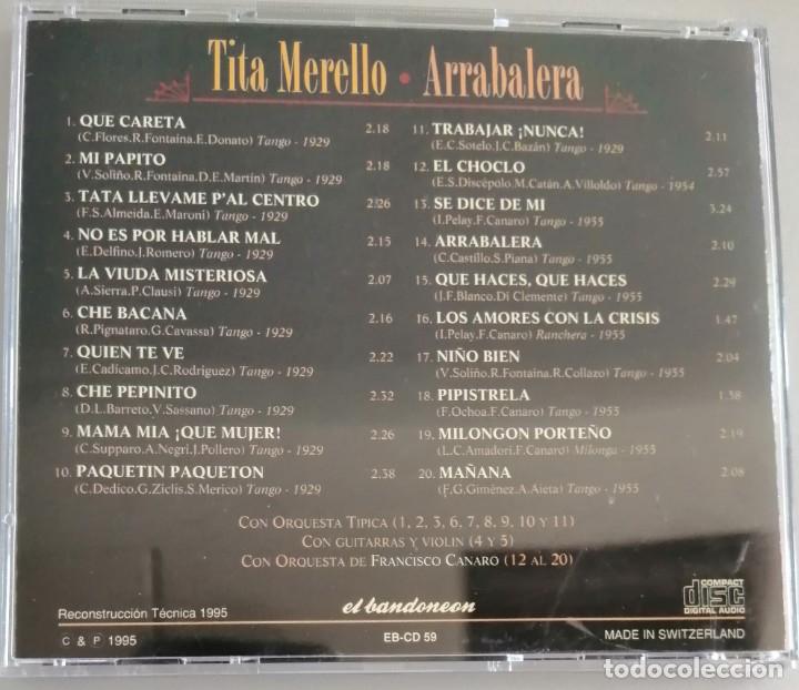 CDs de m&uacute;sica: TITA MERELLO - ARRABALERA - Foto 2
