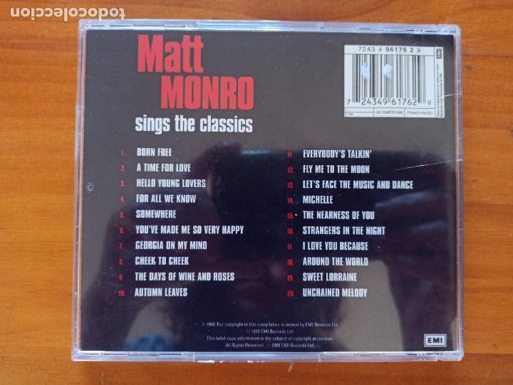 CDs de m&uacute;sica: CD MATT MONRO - SINGS THE CLASSICS (AG) - Foto 2